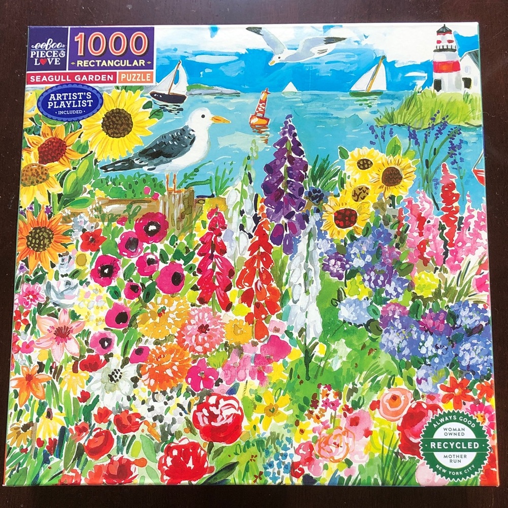 EeBoo Seagull garden rectangular 1000 piece puzzle